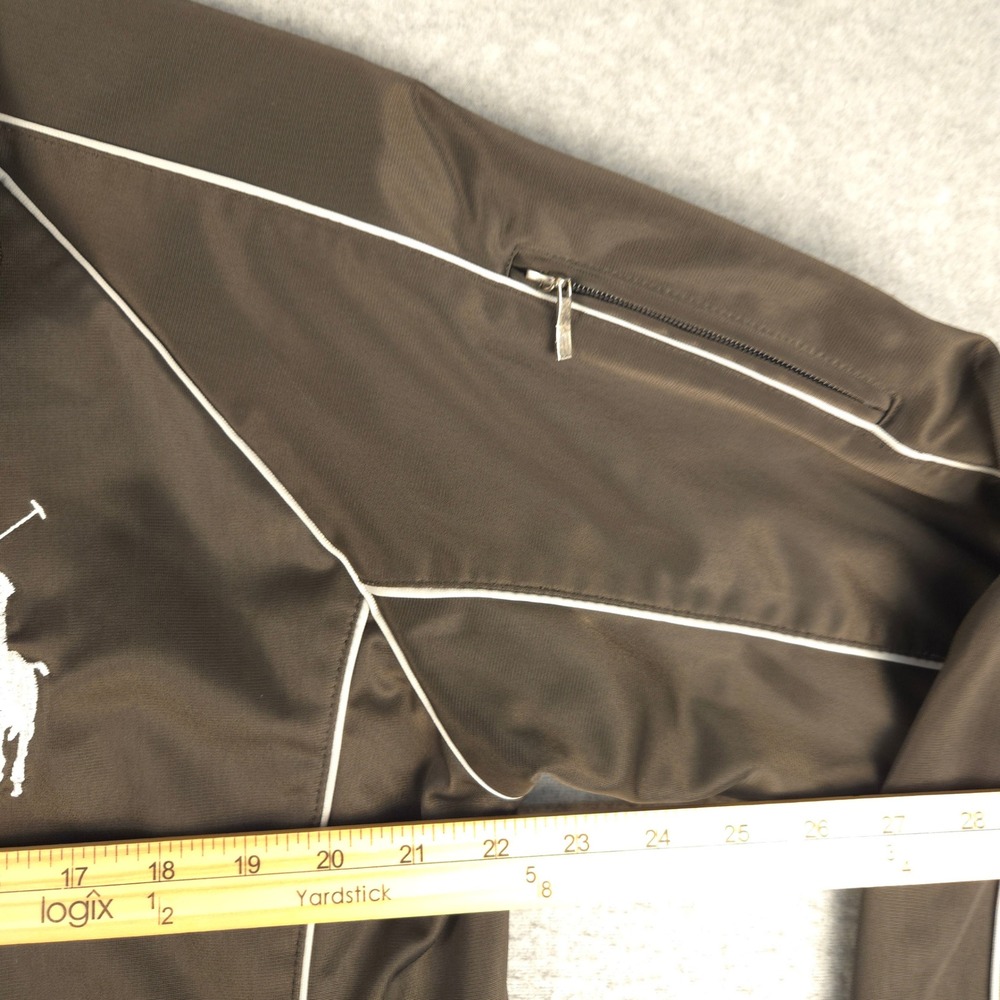 Polo Ralph Lauren Big Pony Tracksuit Brown White Stripe Jacket Pants Set READ - Picture 6 of 16